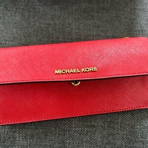 Michael Kors red leather wallet. Brand new.